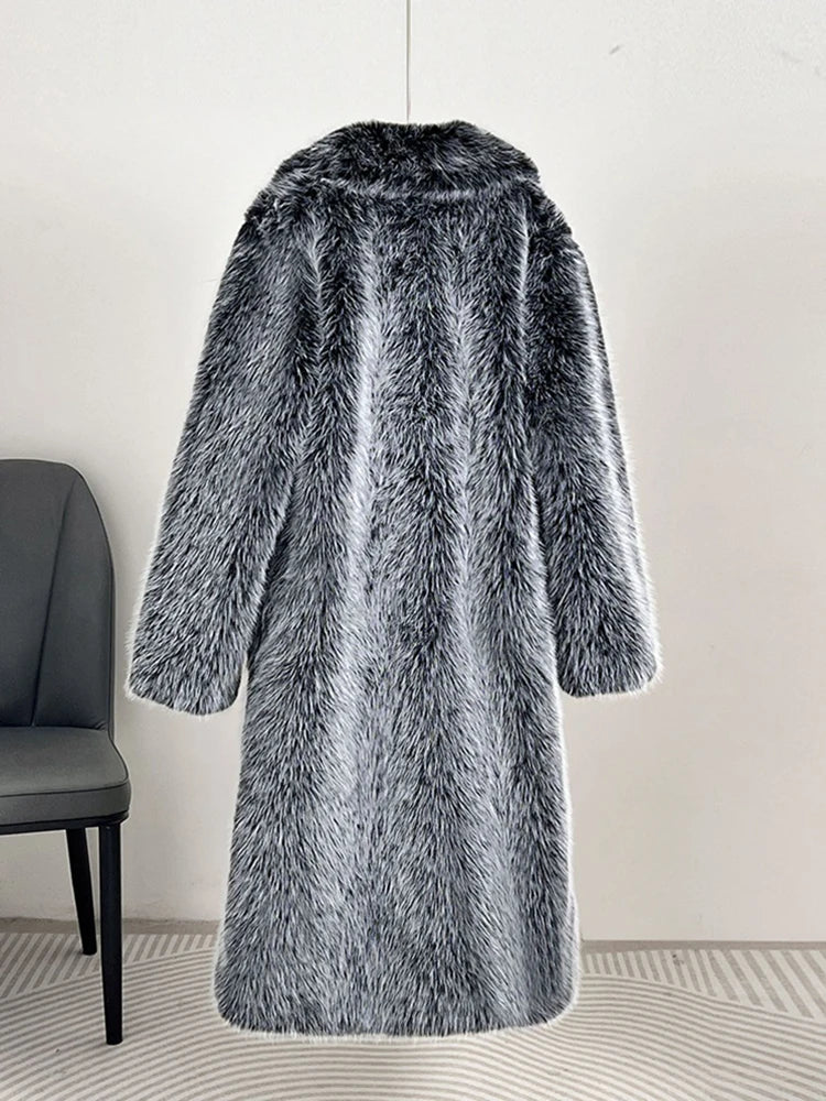 Casual Everyday Faux Fur Coat  Perfect for Layering  with Versatile Design
