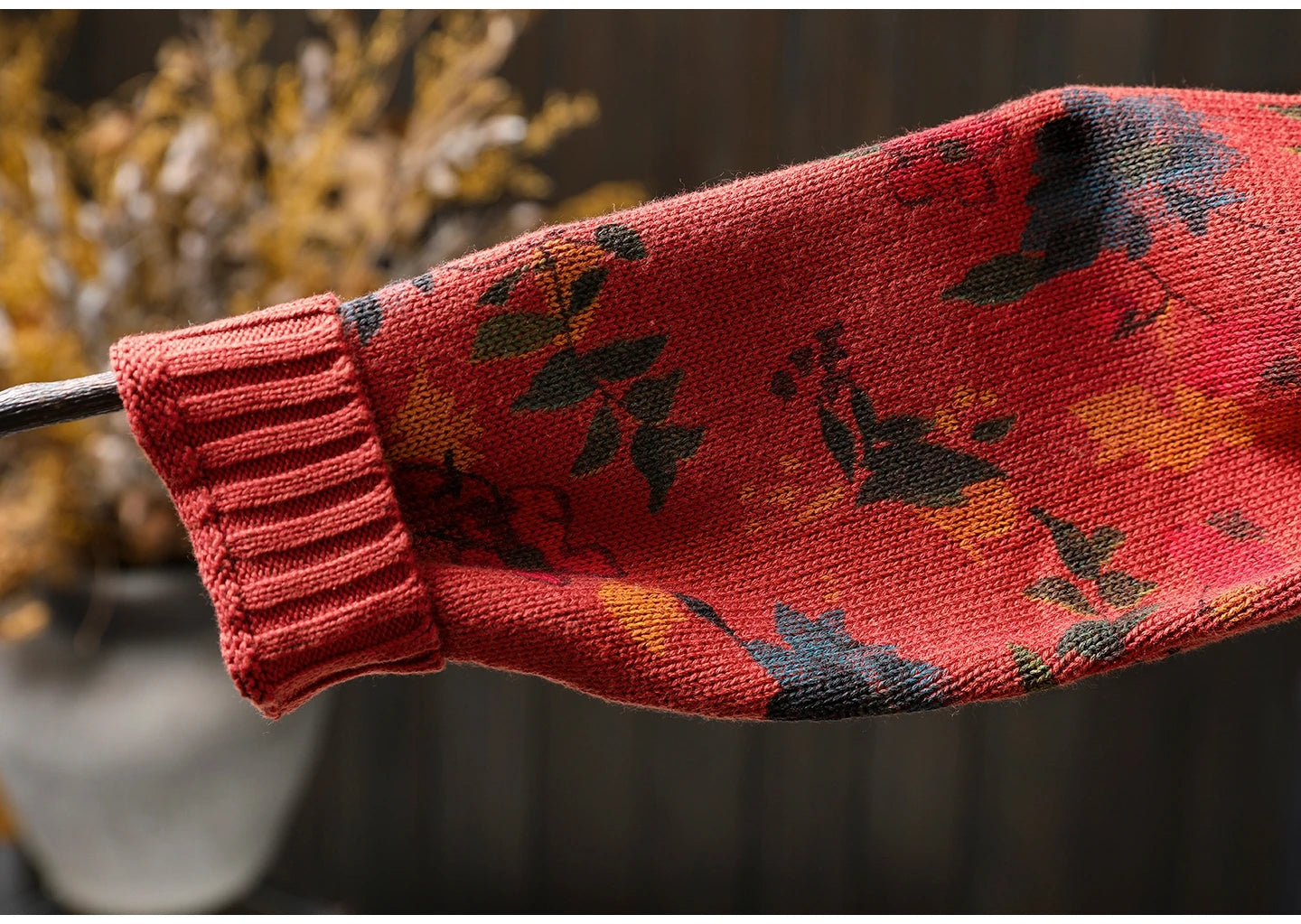 Knitted Floral Cardigan.  100% Cotton. Relaxed Fit. Perfect for layering.