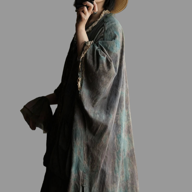 Oversized Casual Layer Coat.  Vintage/Boho Style.  Made with Cotton Linen