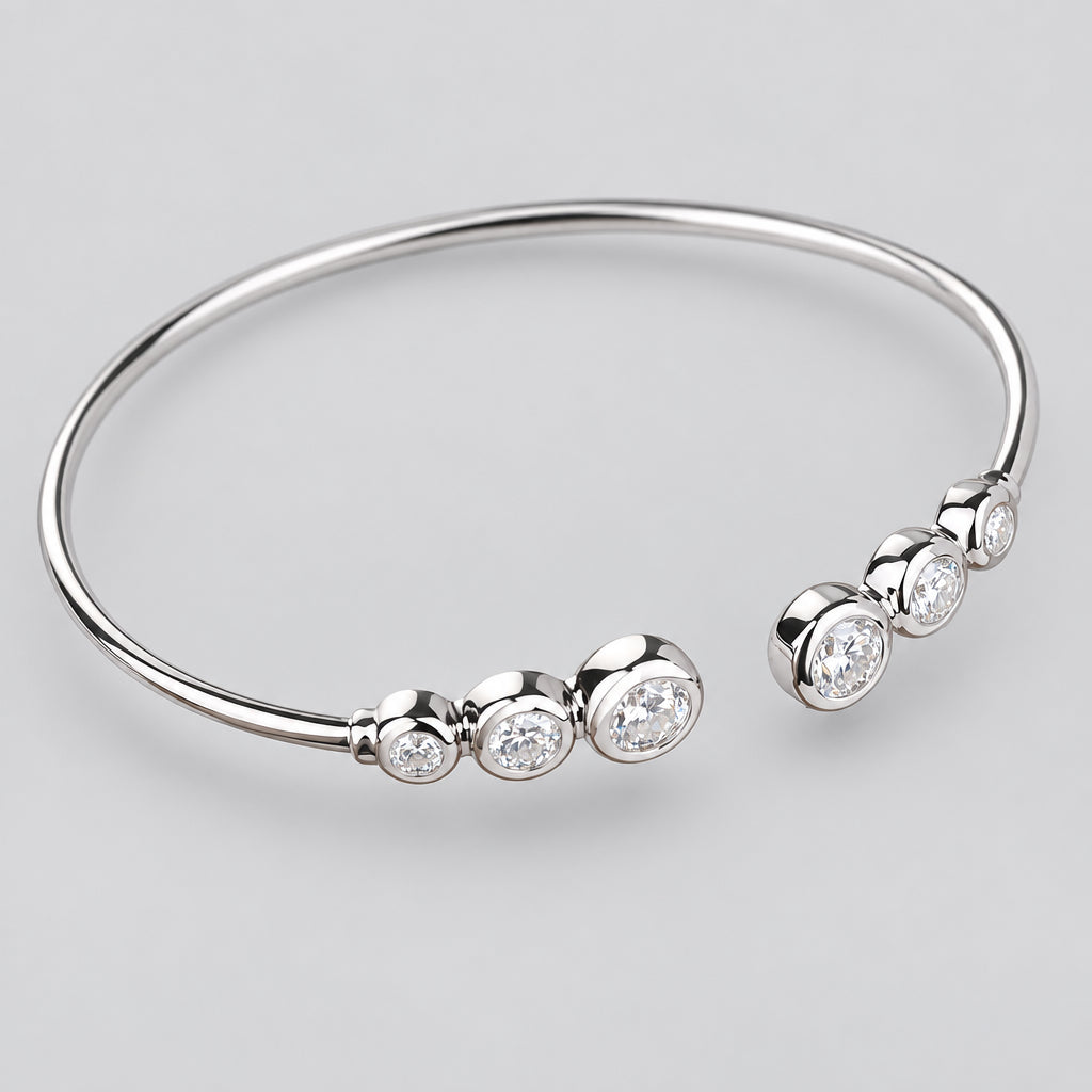 Adjustable Moissanite Bracelet, Sterling Silver VVS1 Clarity