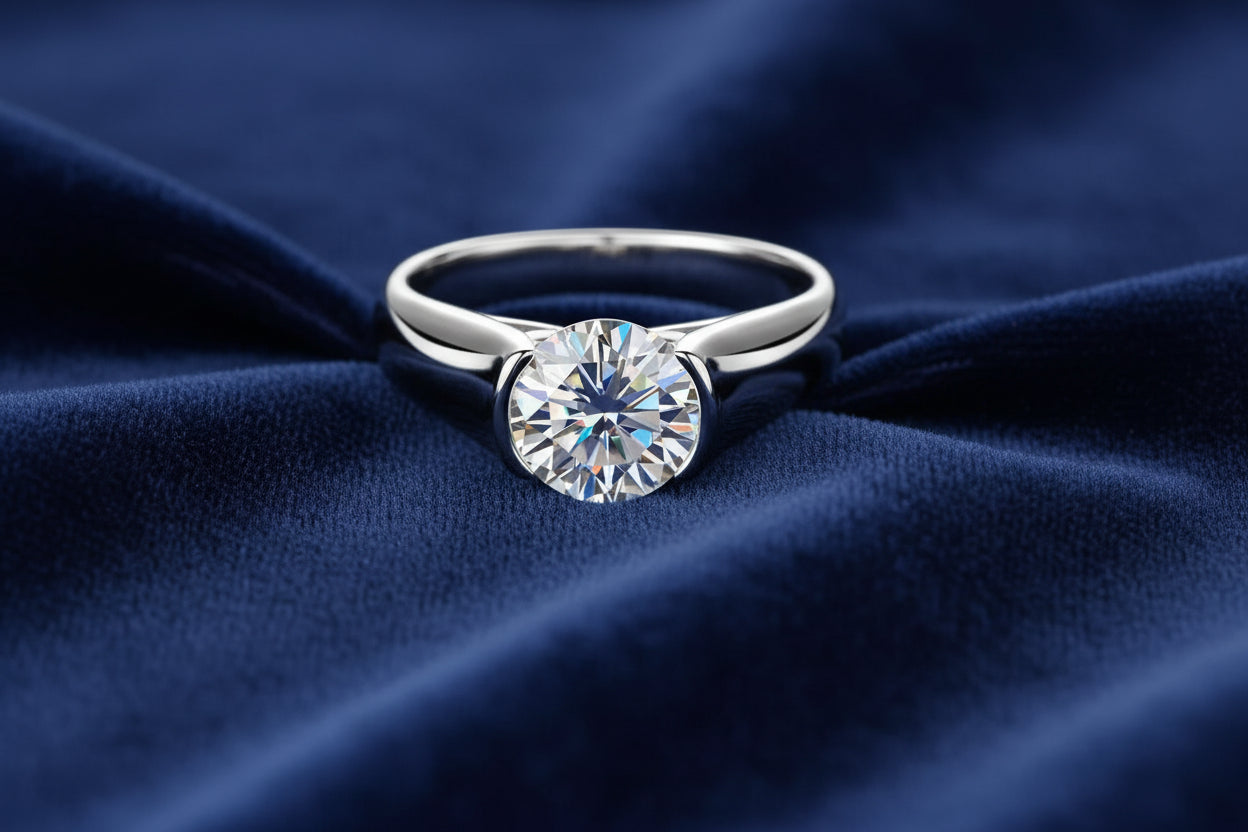 2‑Carat Moissanite Solitaire Ring — Minimalist Brilliance, Everyday Elegance