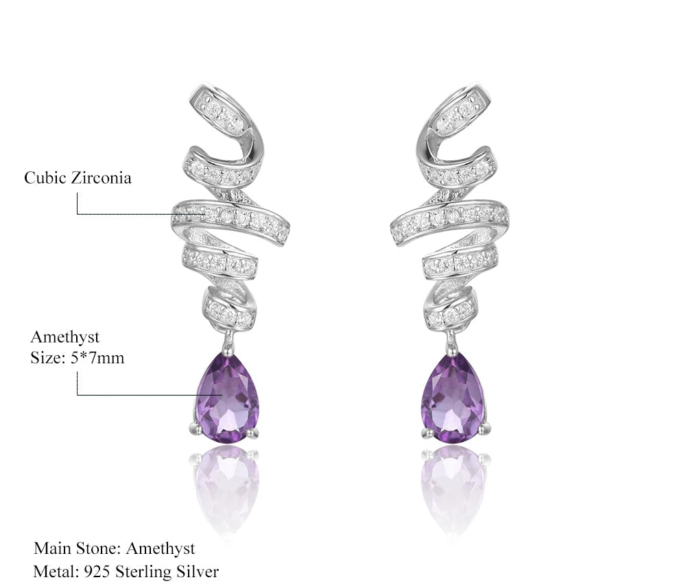 Natural Amethyst Pear Drop Earrings.  Perfect for that Special Occasion