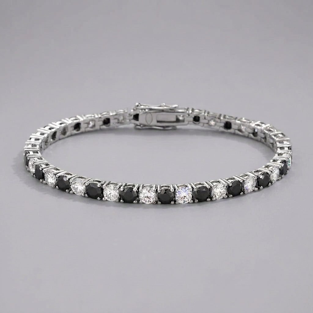 Black & White Moissanite Tennis Bracelet