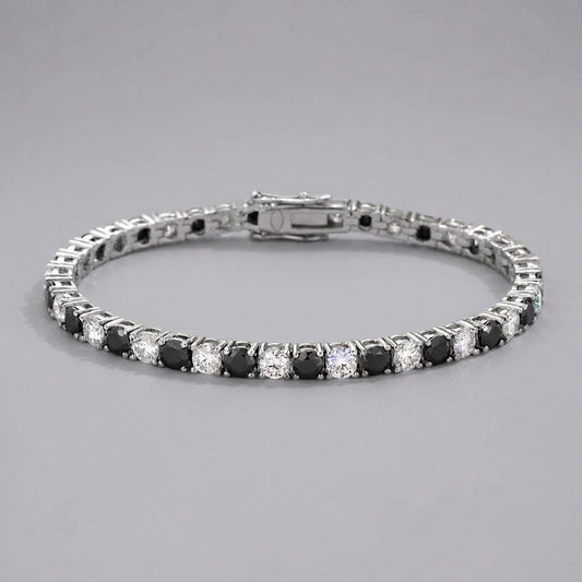 Black & White Moissanite Tennis Bracelet