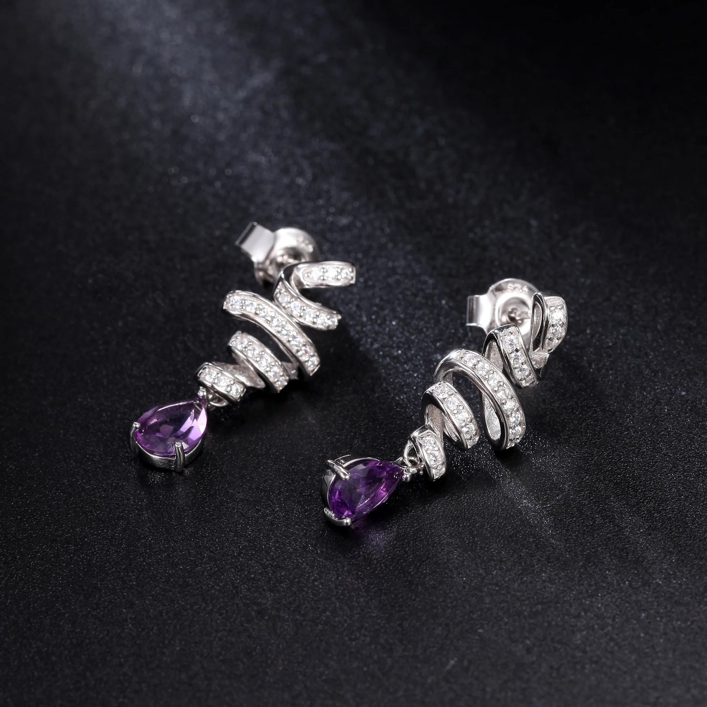 Natural Amethyst Pear Drop Earrings.  Perfect for that Special Occasion