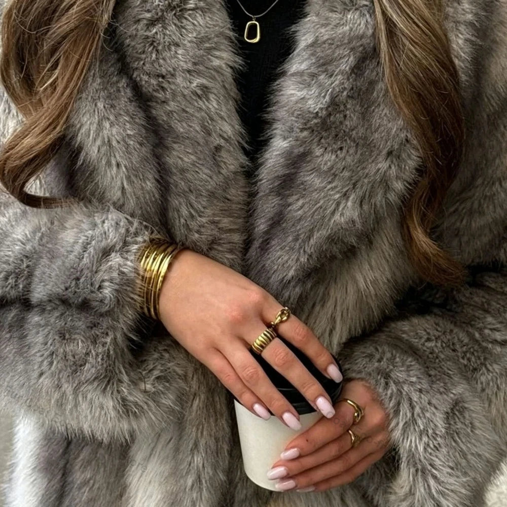 Faux Fur Striped Jacket