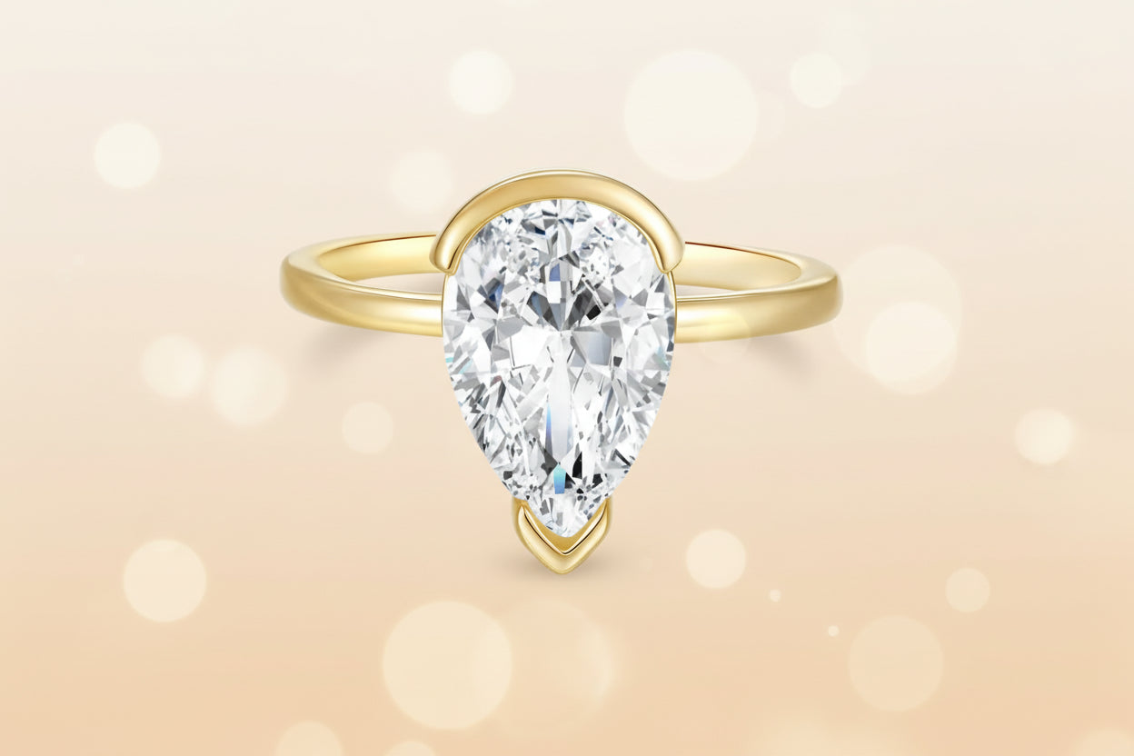 Pear‑Shaped 4ct Moissanite Ring.  Timeless Sparkle
