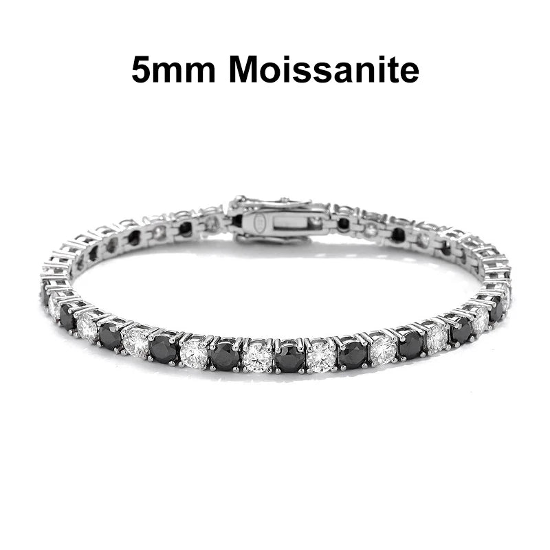 Black & White Moissanite Tennis Bracelet