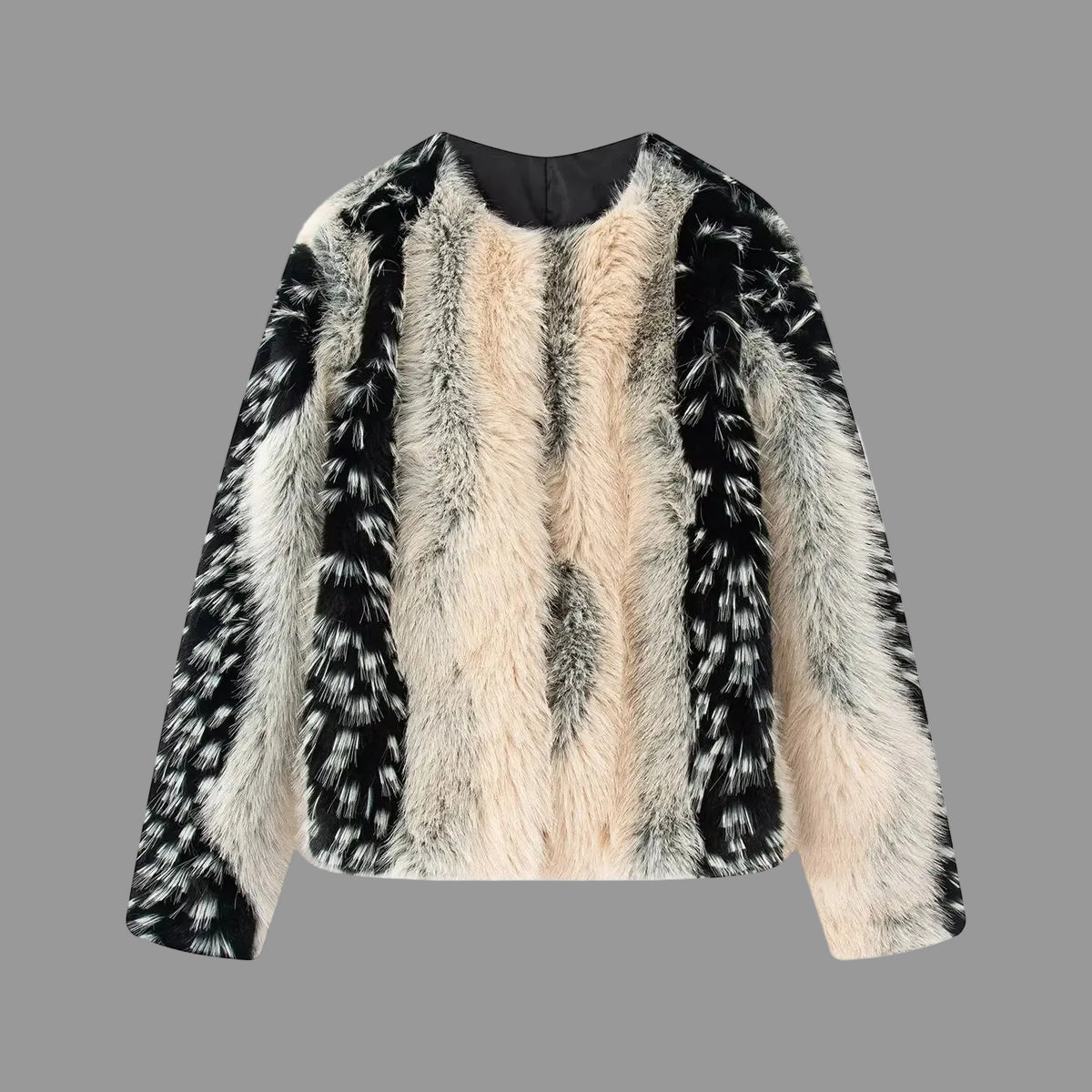 Stylish Faux Fur Jacket. Lined and Warm