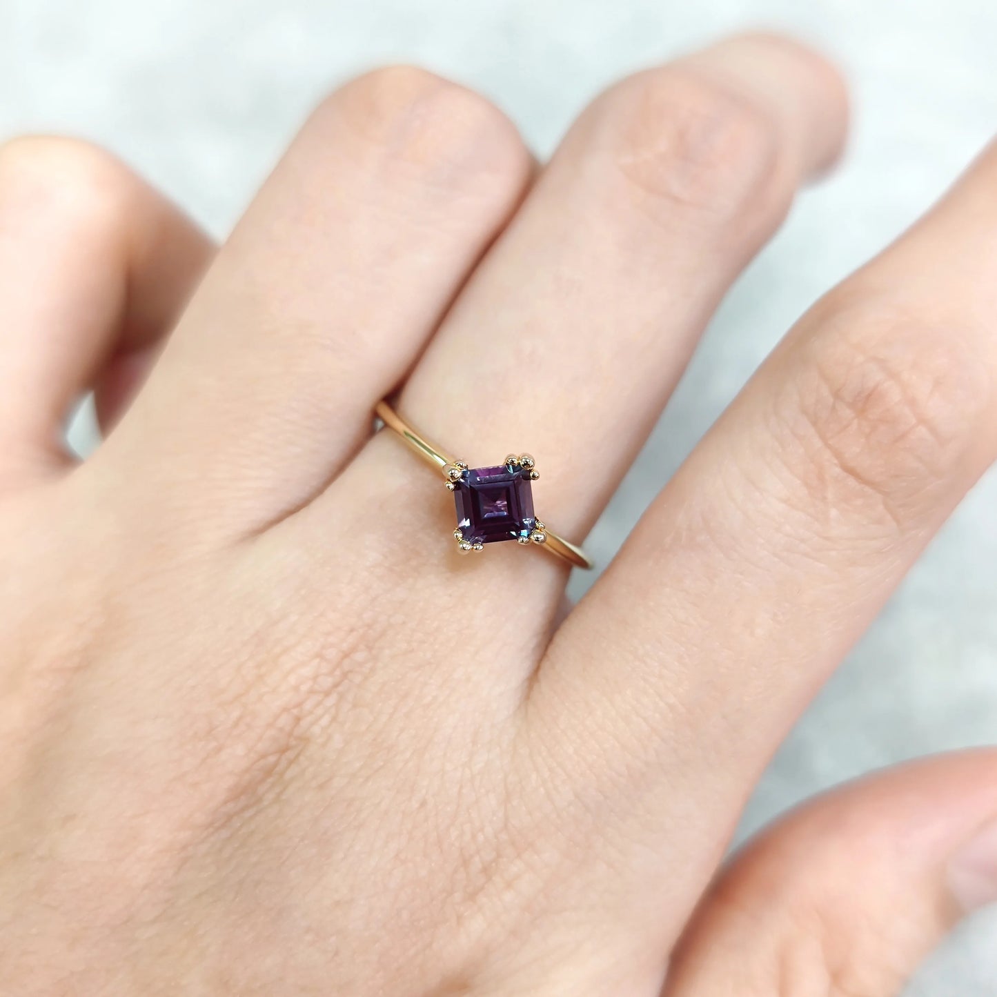 Unique Lab Alexandrite Gold Plated Casual Ring.  Wear it Anywhere