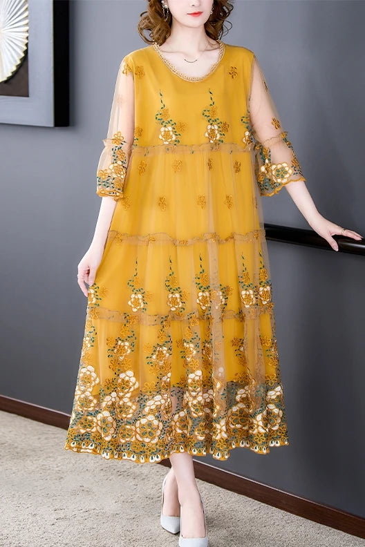 Gatsby Inspired Formal Dress.  Made of Silk with Intricate Embroidery.