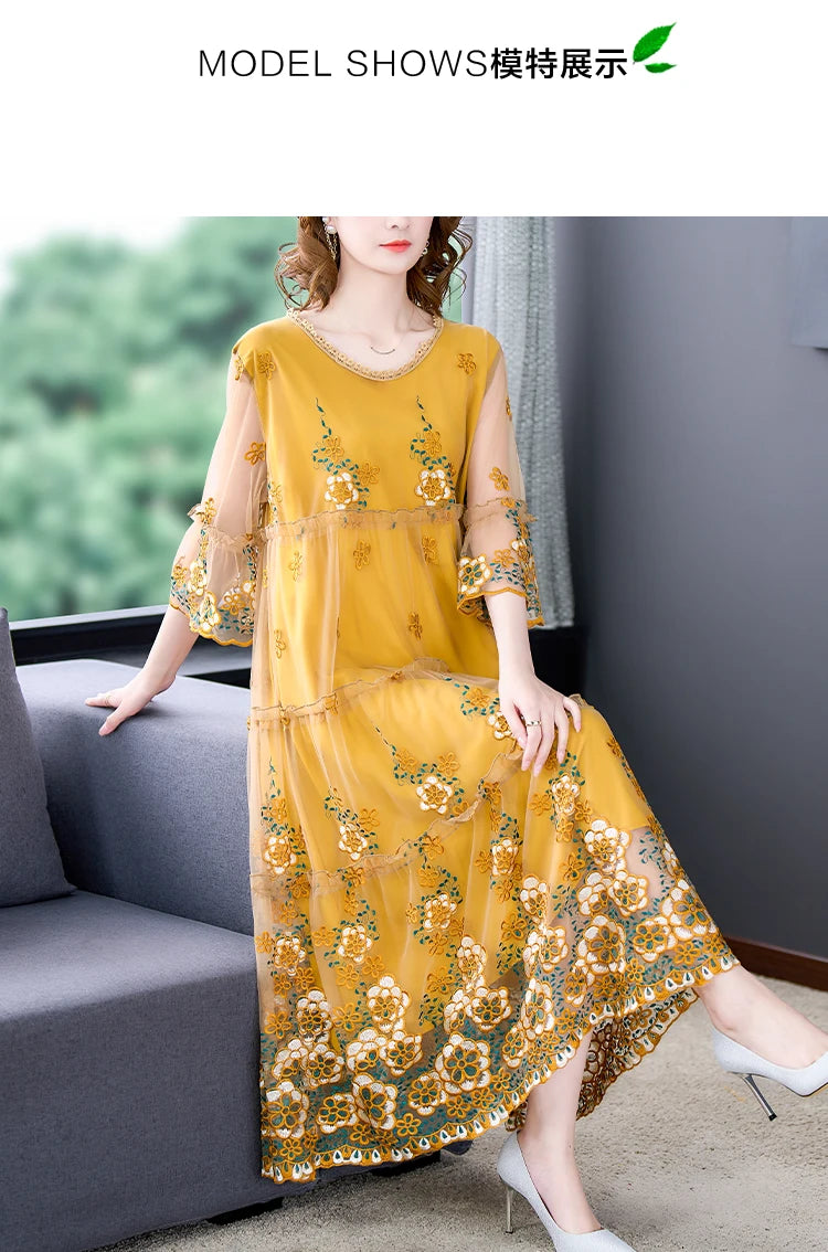 Gatsby Inspired Formal Dress.  Made of Silk with Intricate Embroidery.