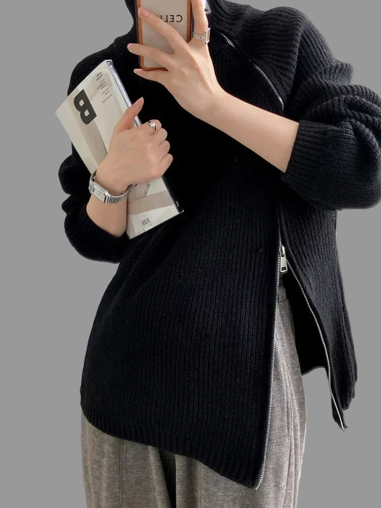 One cardigan. Infinite outfits.  Ladies Long Knit Cardigan.