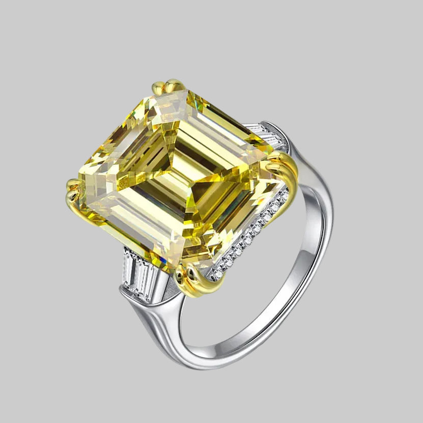 Radiant Yellow Zircon Statement Ring