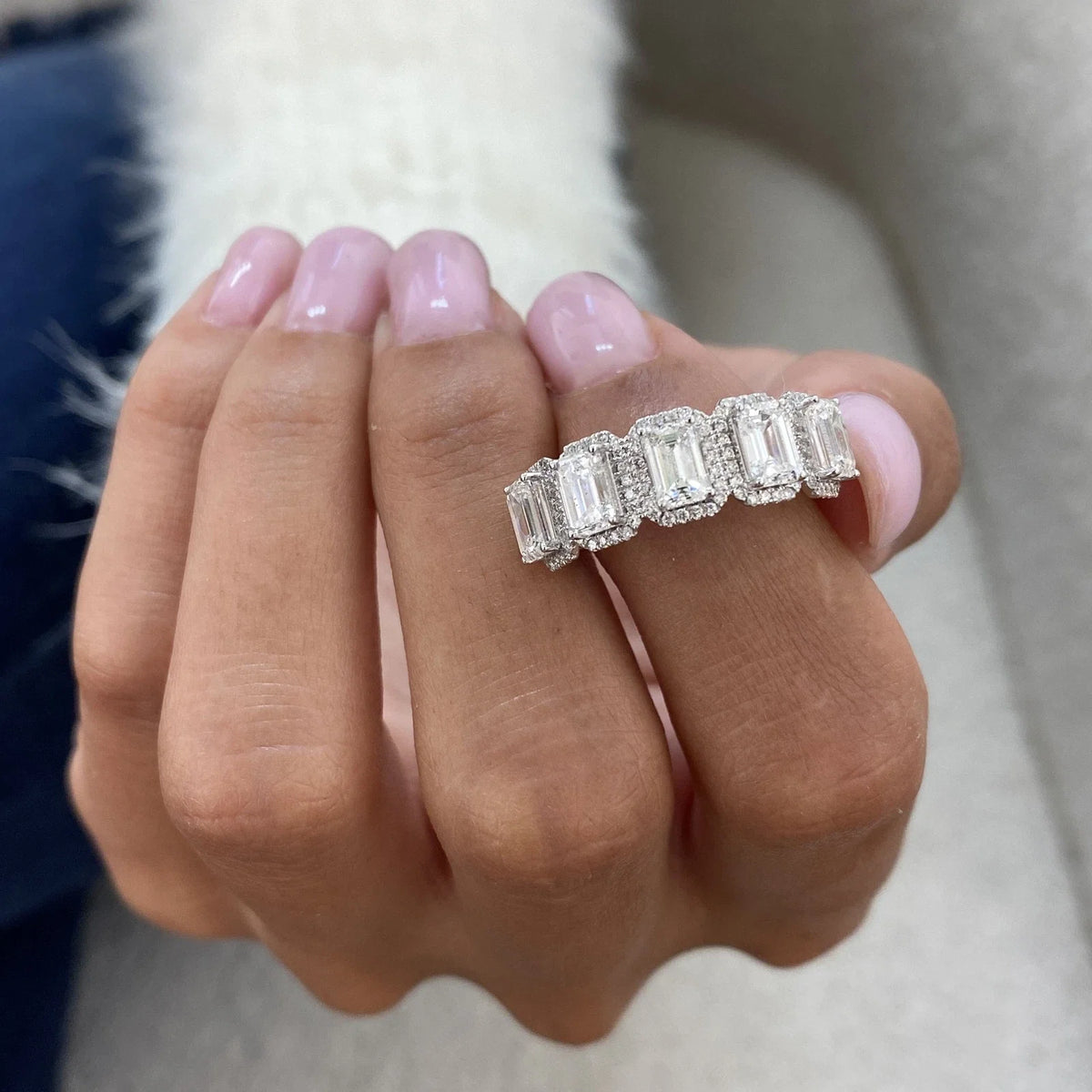 2.75 Carat Emerald Cut Lab-Grown Diamond Band