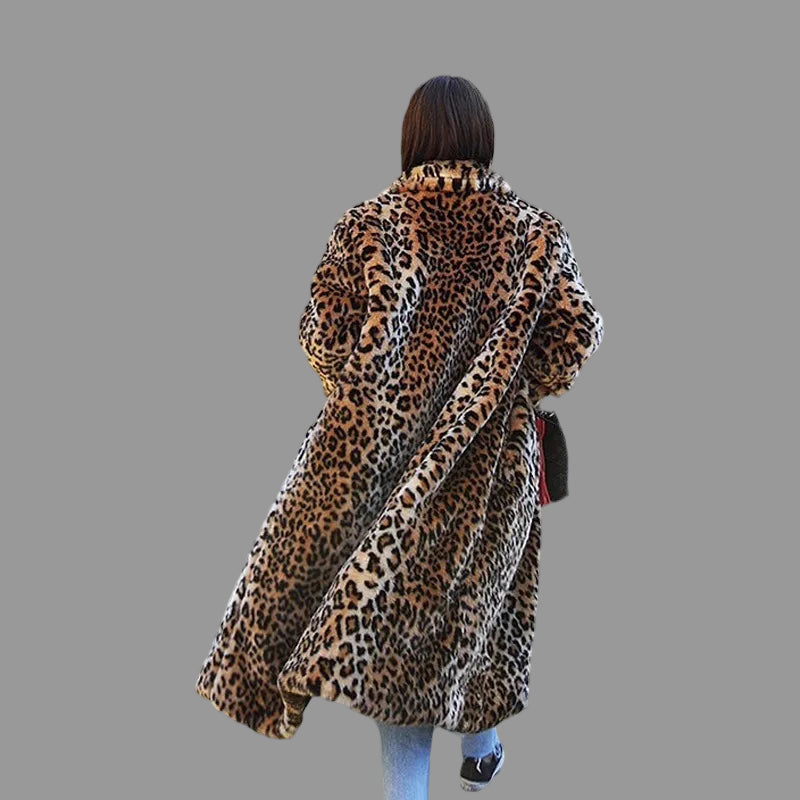 Fabulous Faux Fur Leopard Skin Pattern.  Casual, Warm Coat.