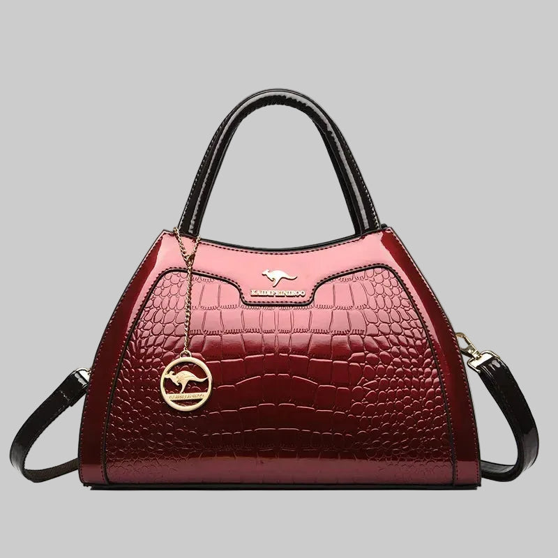 Sleek Women’s Patent Leather Bag with Organized Interior