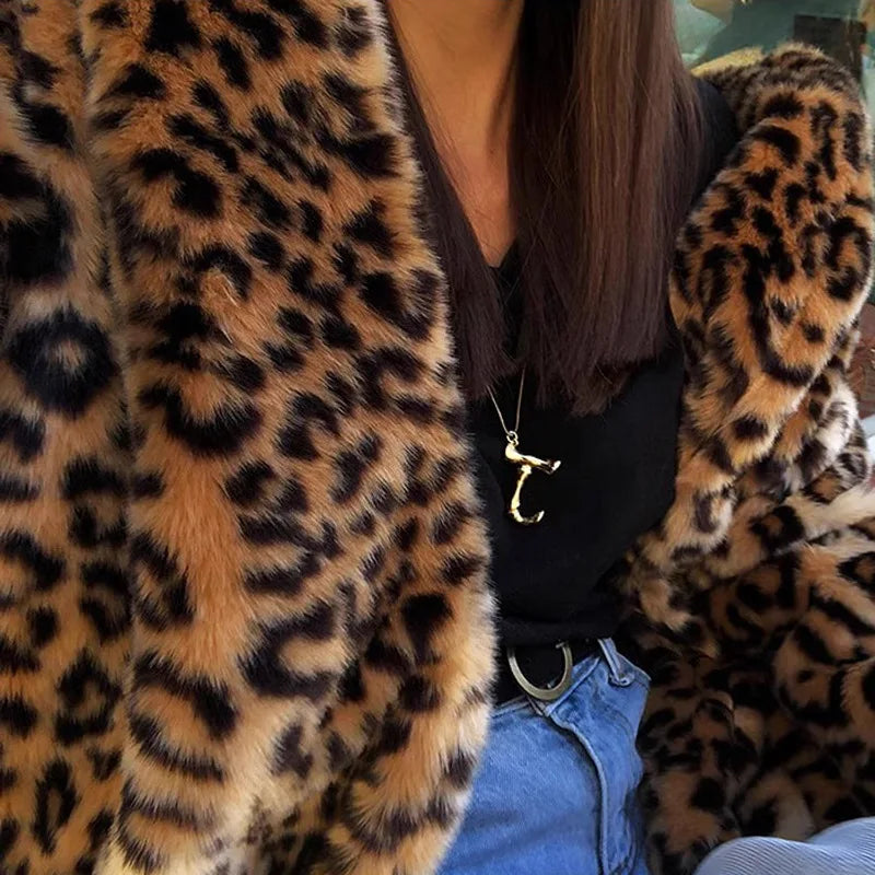 Fabulous Faux Fur Leopard Skin Pattern.  Casual, Warm Coat.