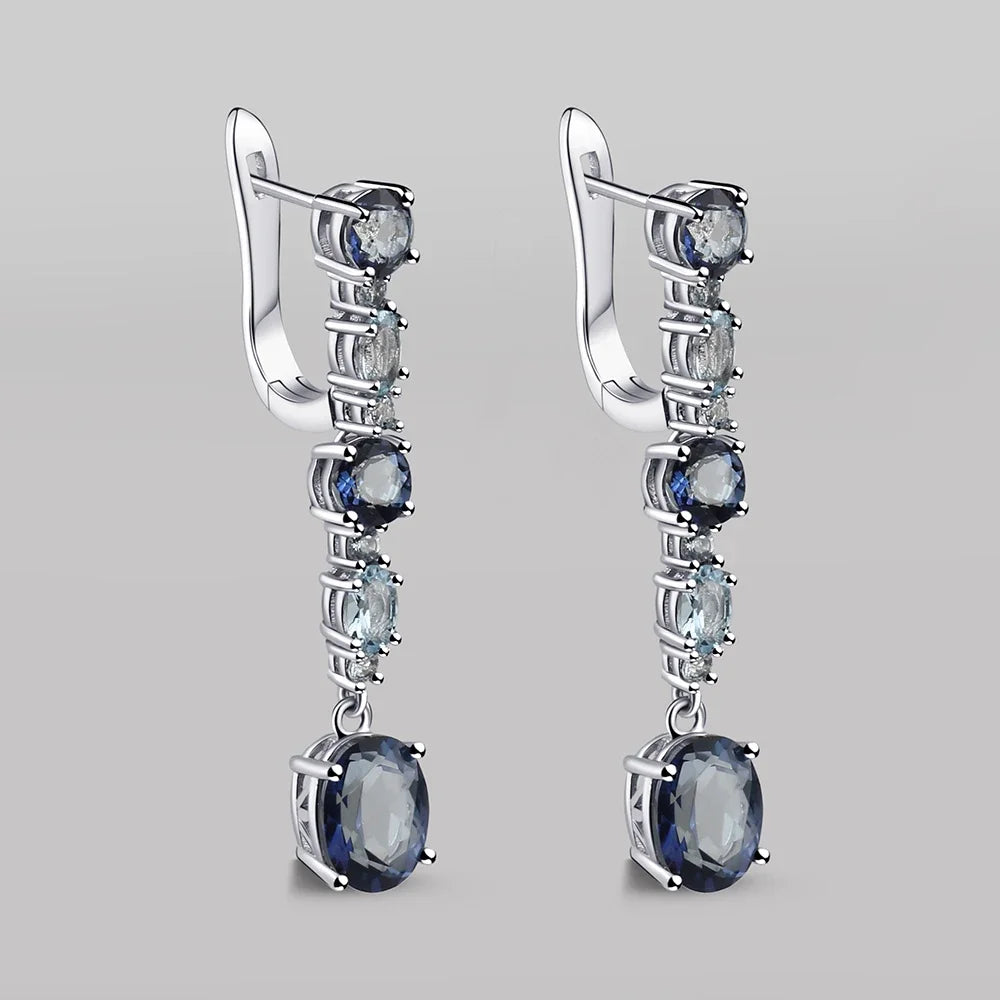 5ct of elegant mystic quartz blue drop earrings. Crafted to capture those special  moments