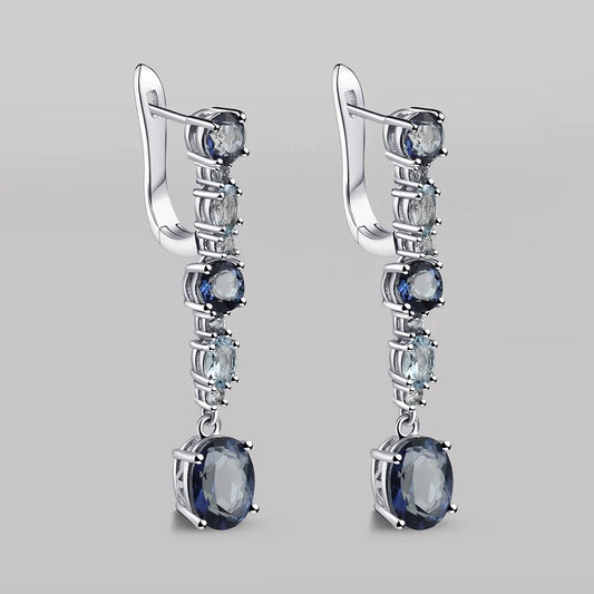 5ct of elegant mystic quartz blue drop earrings. Crafted to capture those special  moments