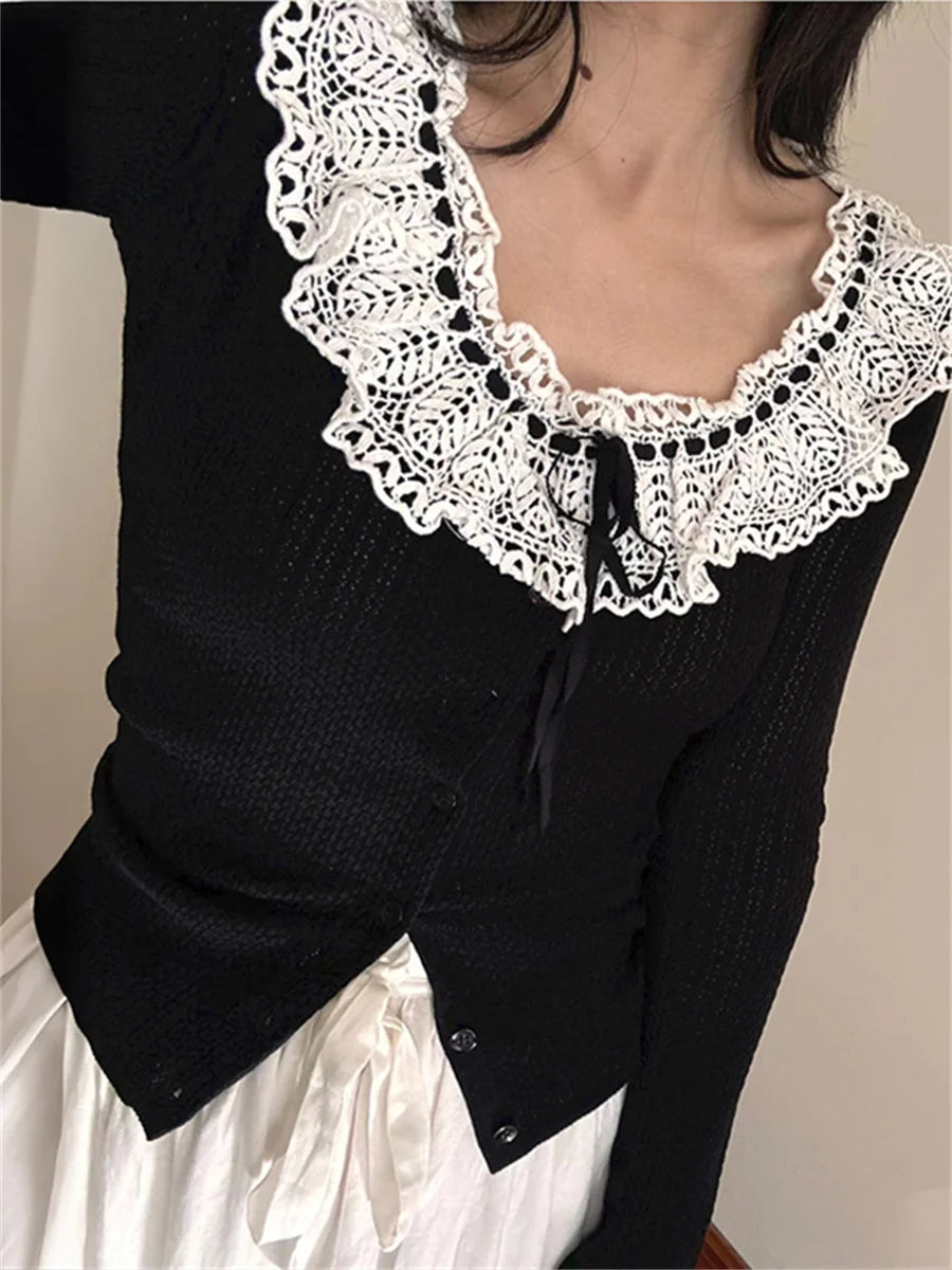 Crochet Lace London Sleep Knitted Cardigan. Slim Fit