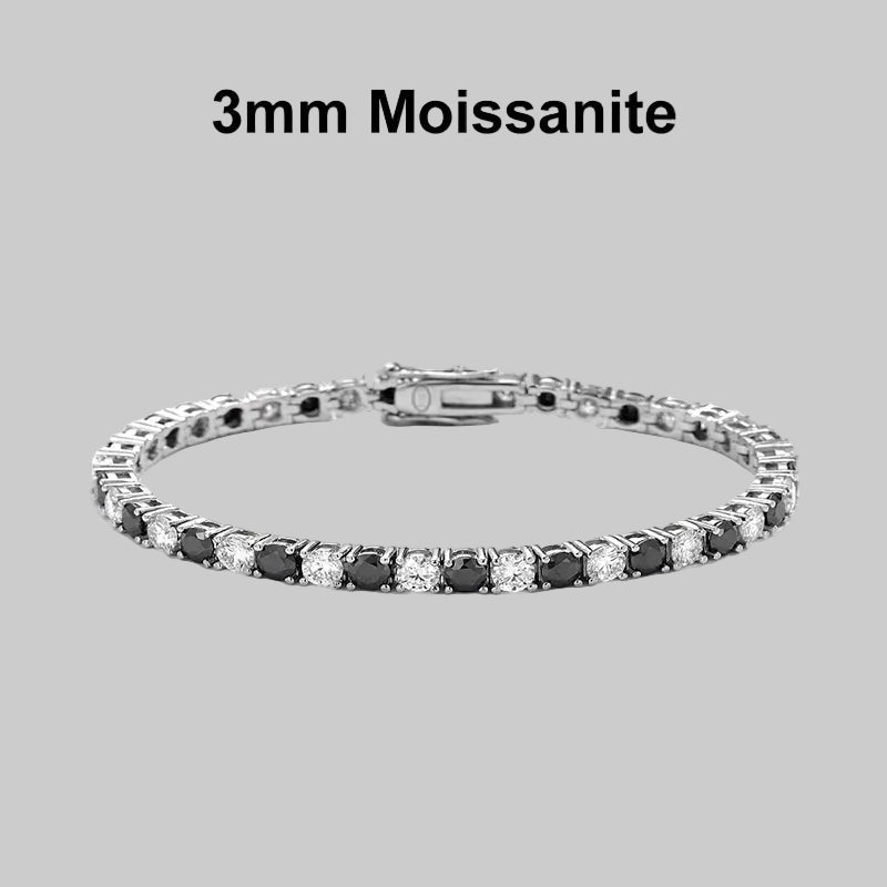 Black & White Moissanite Tennis Bracelet