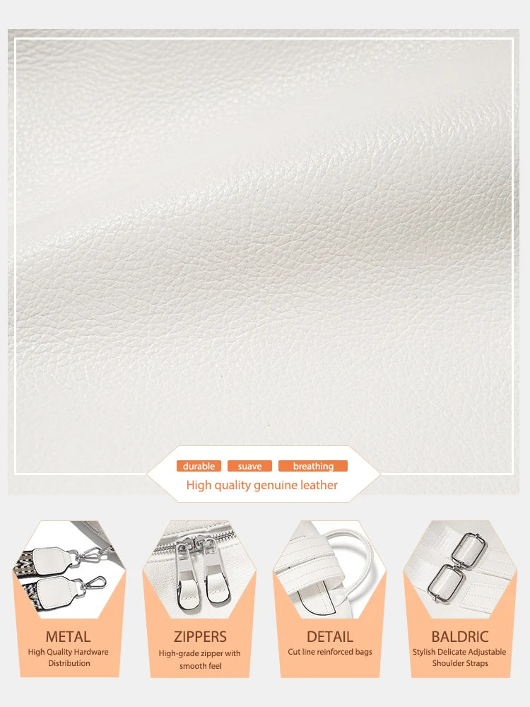 Handcrafted Leather Backpack.  Spacious.  Embroidered Strap.  Fashion Staple.