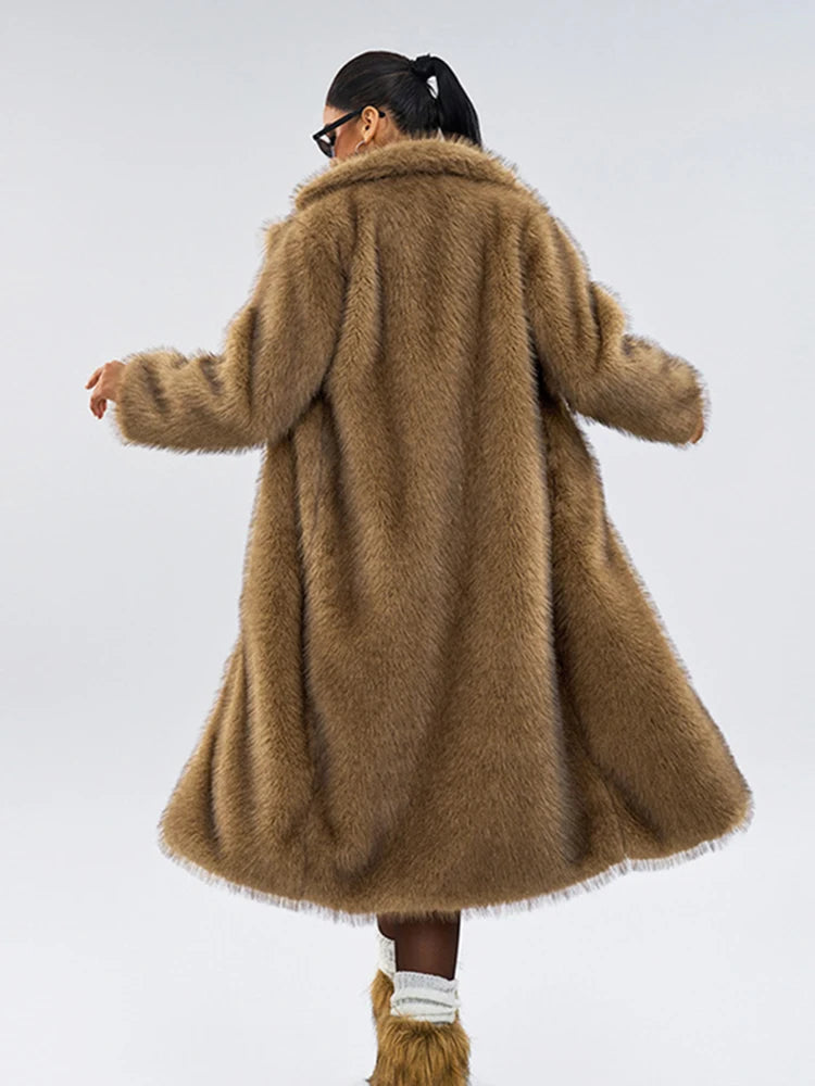 Casual Everyday Faux Fur Coat  Perfect for Layering  with Versatile Design