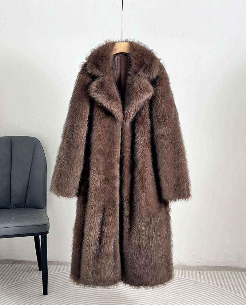 Casual Everyday Faux Fur Coat  Perfect for Layering  with Versatile Design