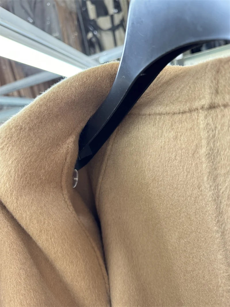 Women's High-Neck Belted Coat – Lightweight, Chic
