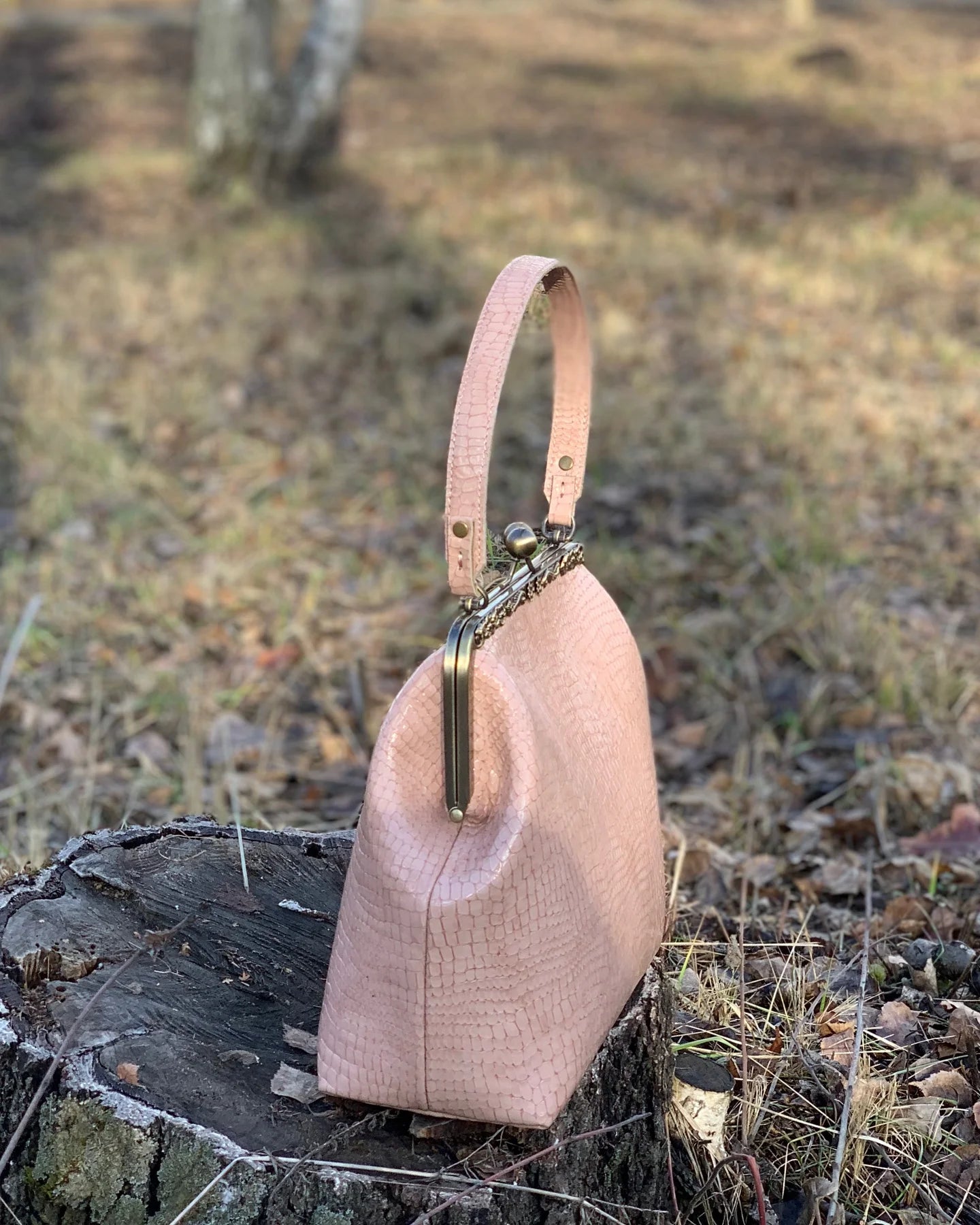 Hand Made Vintage Leather Bags in Candy Pink.  A  Must Have for your Collection