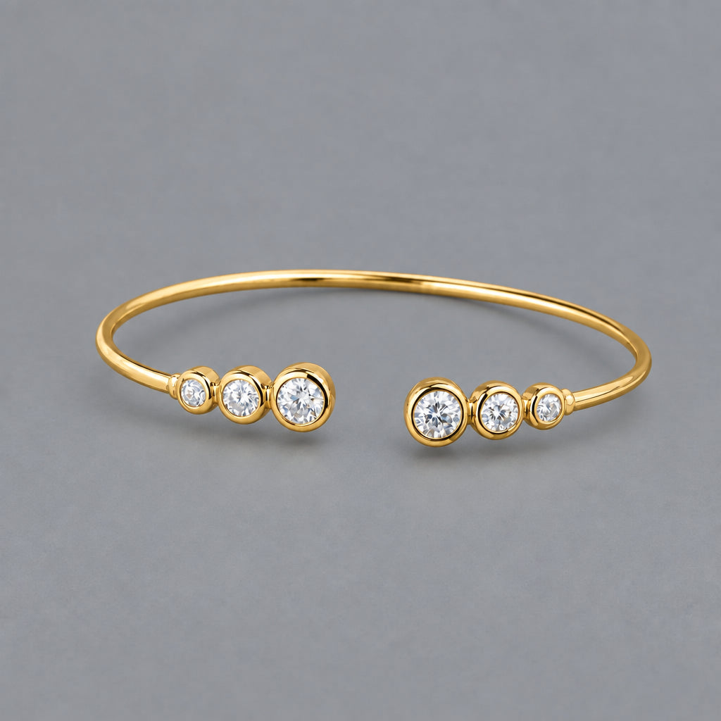 Adjustable Moissanite Bracelet, Sterling Silver VVS1 Clarity