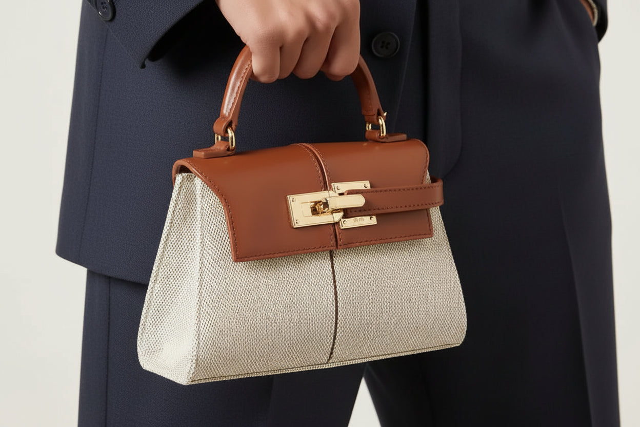 Trapezoid Leather Crossbody — Small, Sleek, Essential