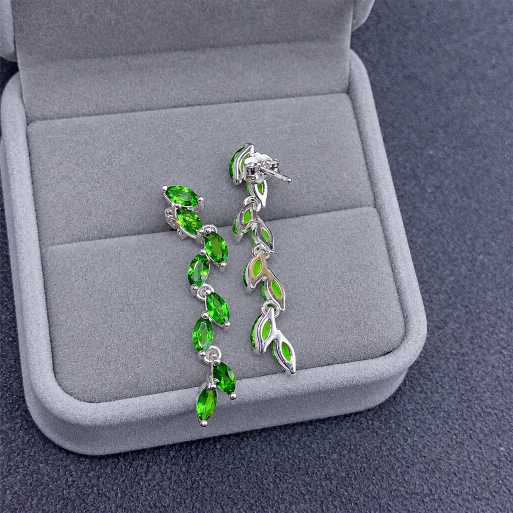 Elegant Green Sparkle Drop Earrings