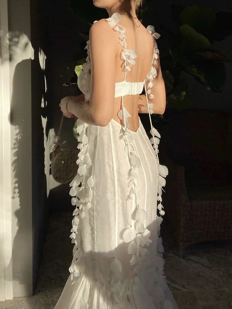 Elegant Ankle Length Spaghetti Strap Dress.  Mermaid Silhouette. Flattering and Charming