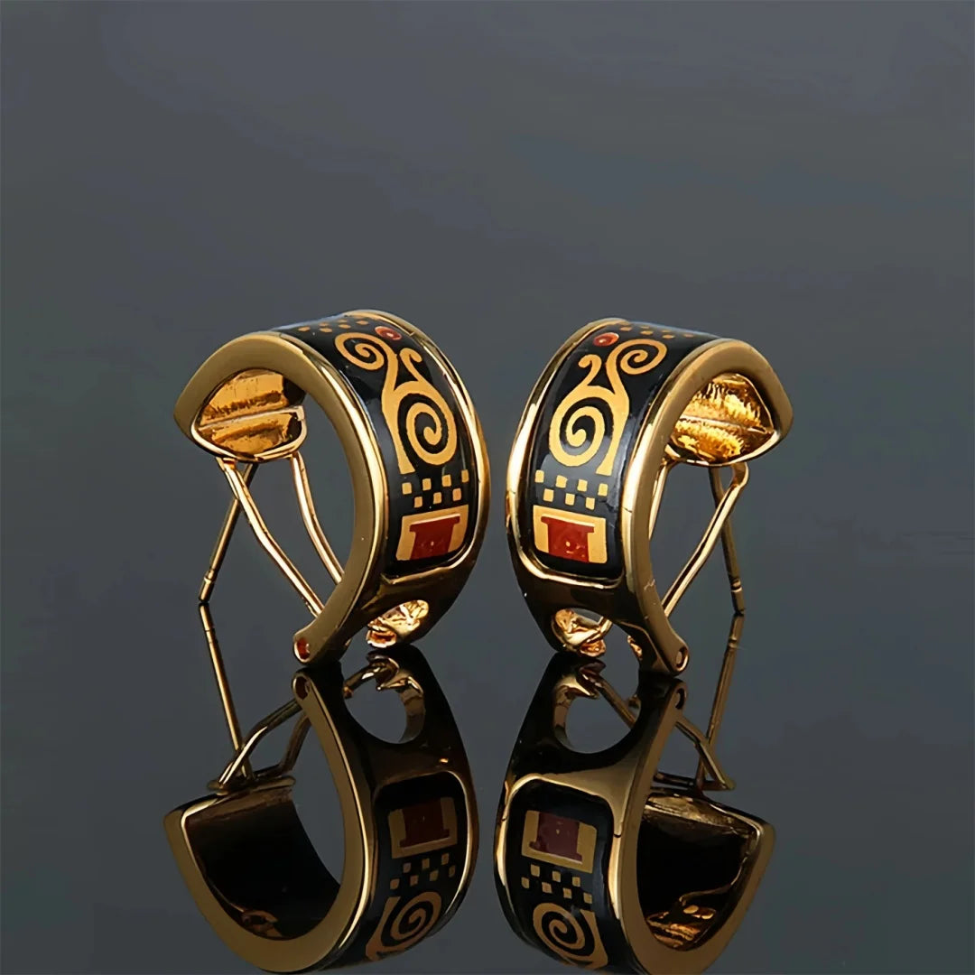 Vibrant Artisan Enamel Earrings
