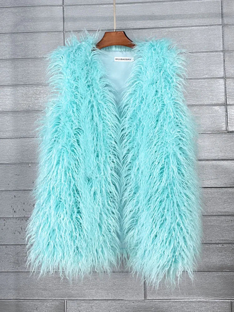 Lightweight Fluffy Waistcoat/Vest.  Long
