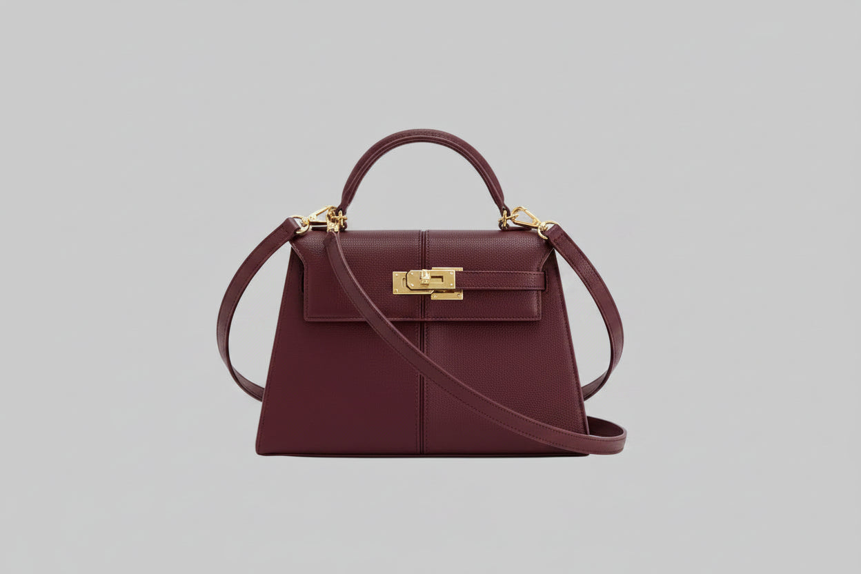 Trapezoid Leather Crossbody — Small, Sleek, Essential