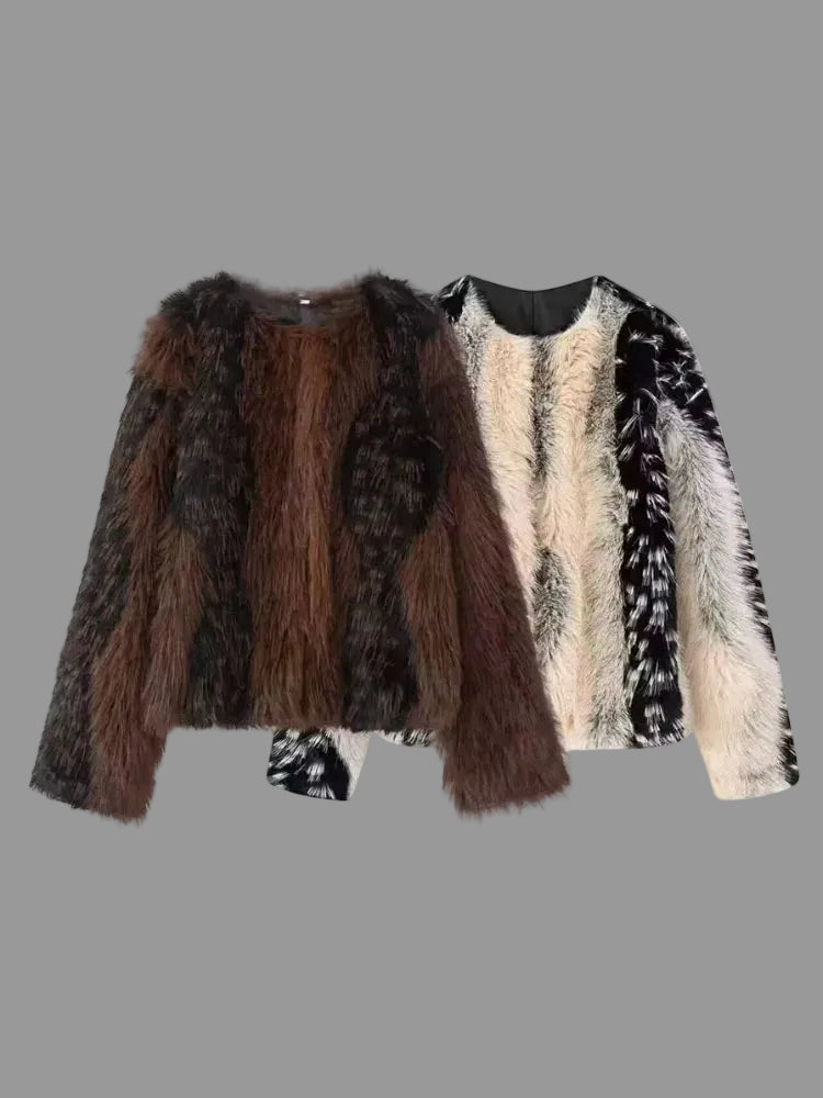 Stylish Faux Fur Jacket. Lined and Warm