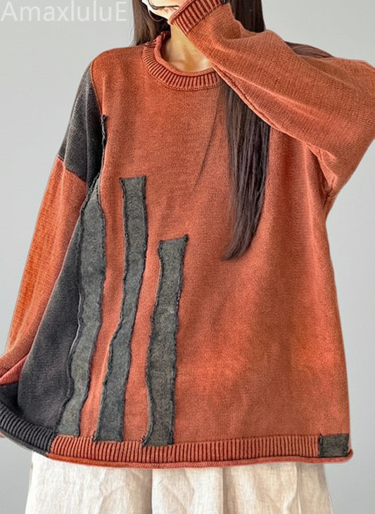 Winter Patchwork Pullover.   Crafted for Warmth and Comfort.  Perfect for Layering.