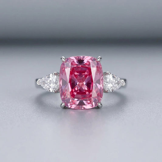 Timeless 5 Carat Pink Moissanite Ring.