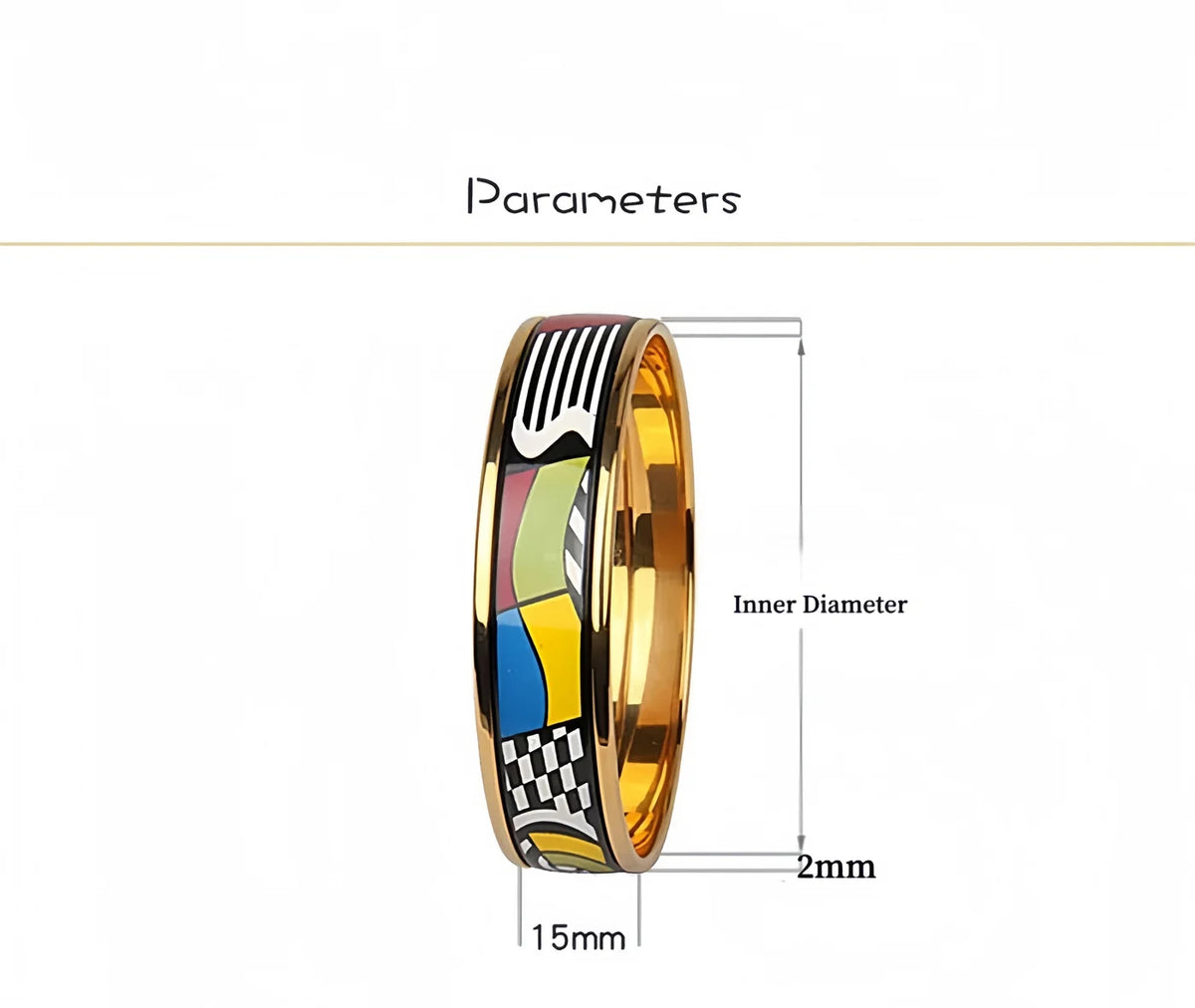 Vibrant Geometric Cloisonné-Style Bangle