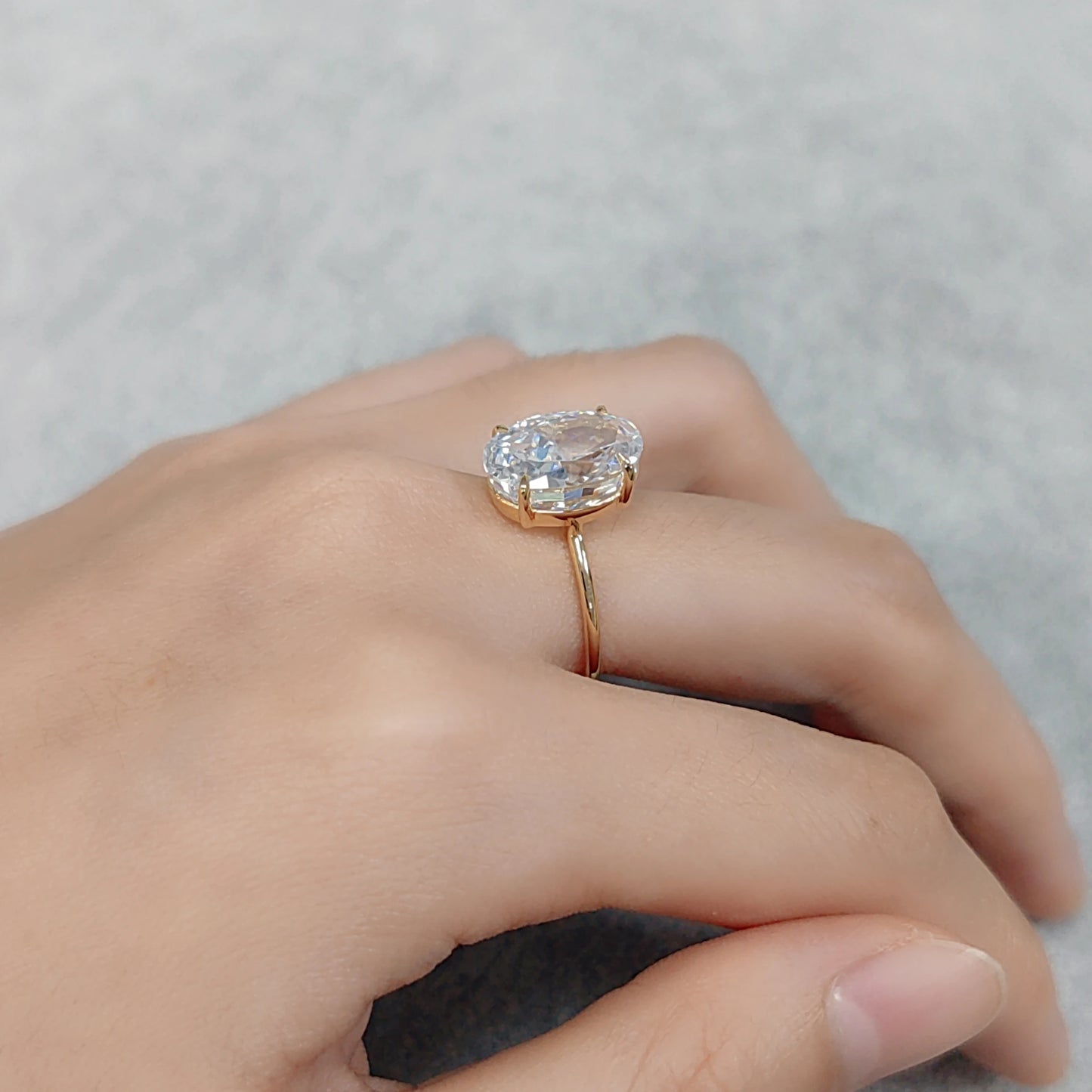 Radiant Oval‑Cut Statement Ring Made with Cubic Zirconia