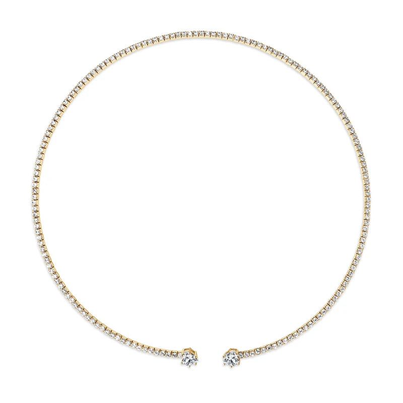 Moissanite Torque Choker Necklace — VVS1, D‑Color