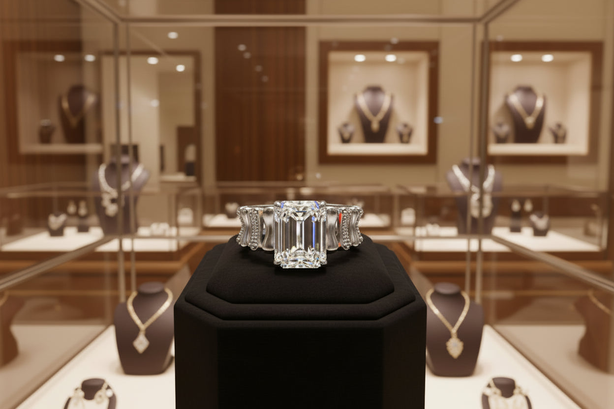 Modern Emerald‑Cut Moissanite Ring — Bold, Classic, Unapologetically Chic