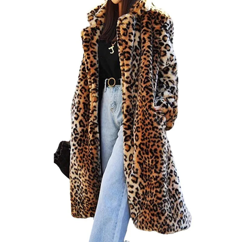 Fabulous Faux Fur Leopard Skin Pattern.  Casual, Warm Coat.