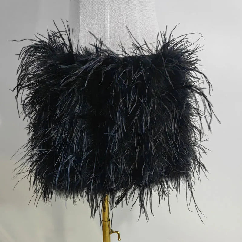Real Ostrich Feather Short Skirts.  Turn Heads.  Party or Club Wear