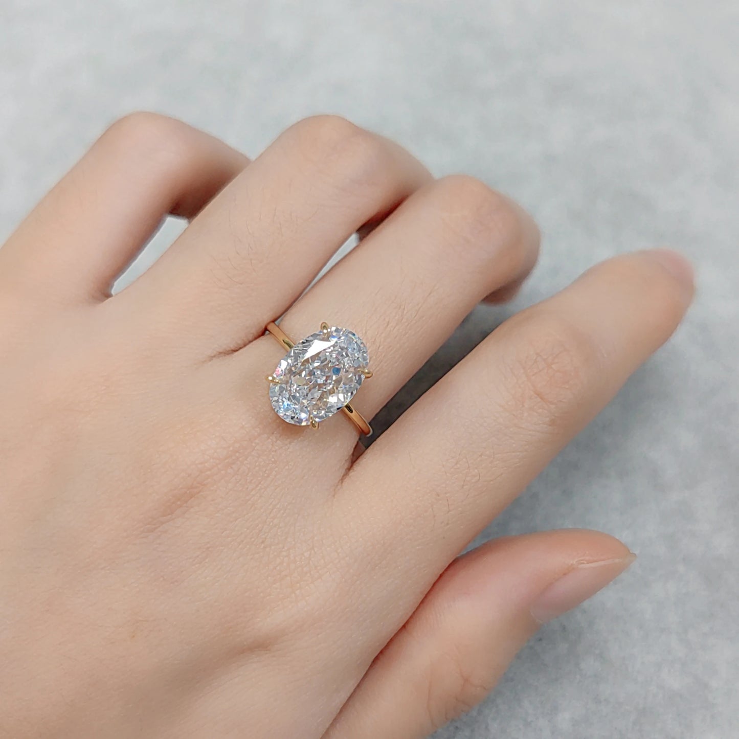 Radiant Oval‑Cut Statement Ring Made with Cubic Zirconia