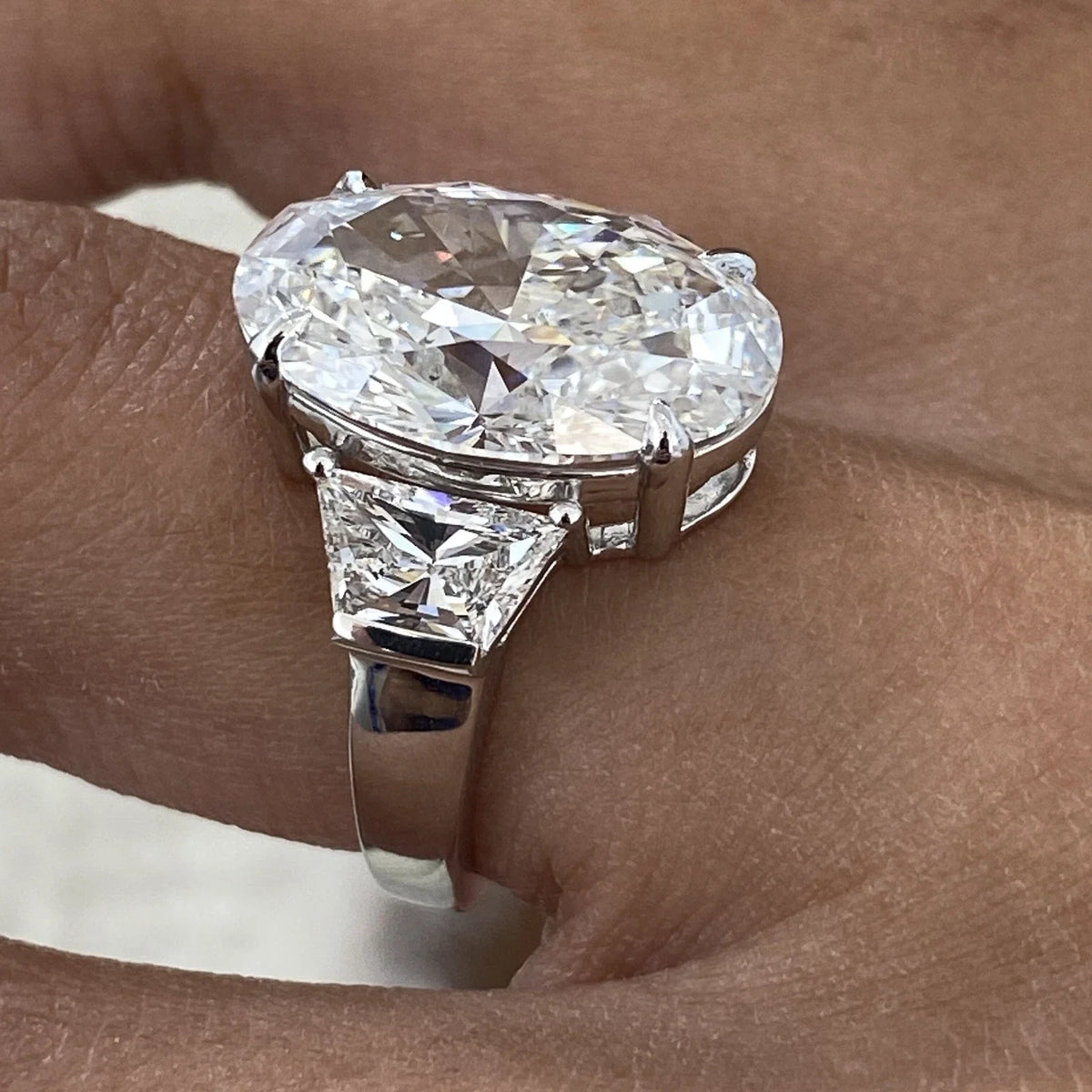 Forever Yours Oval Three-Stone Platinum Engagement Ring
