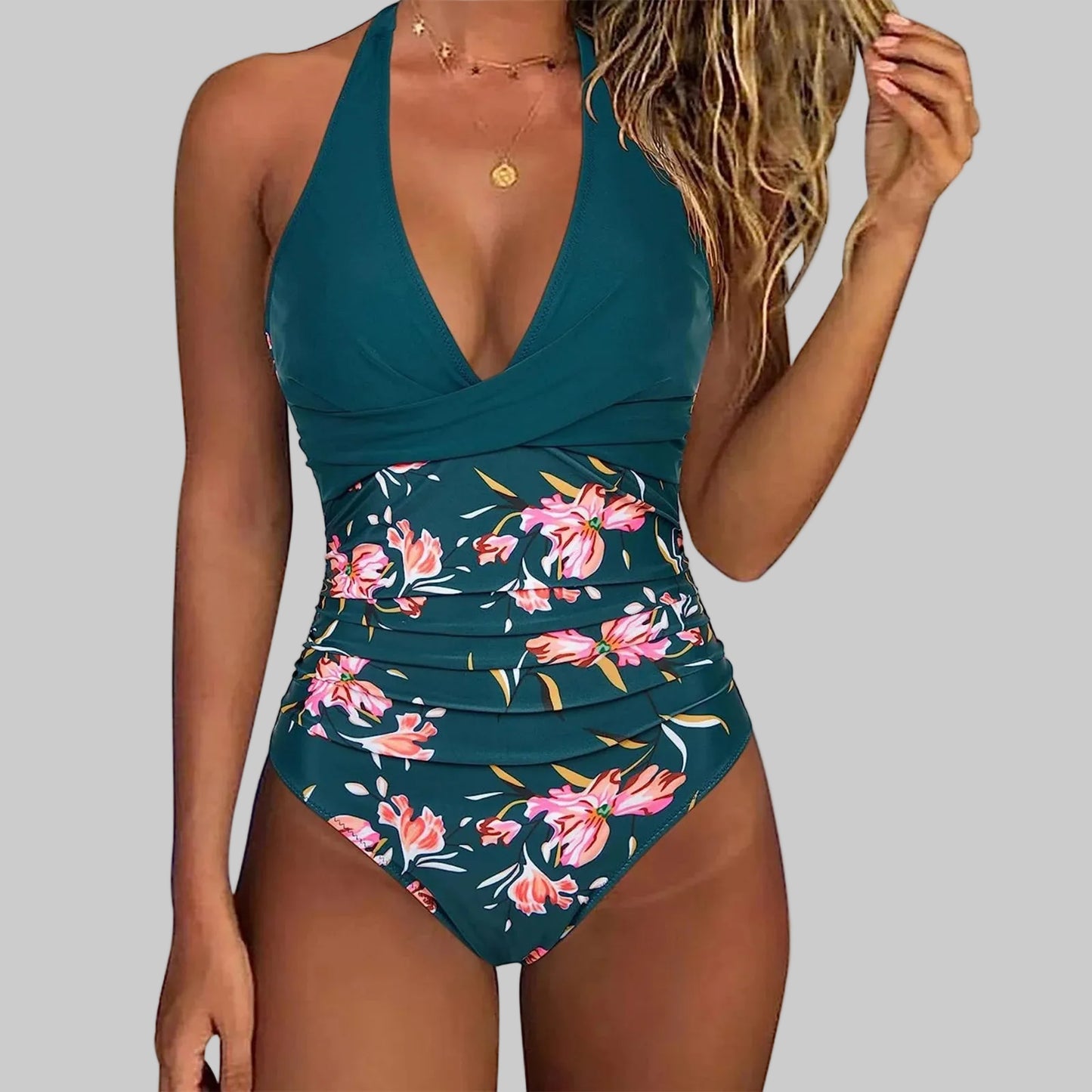 Vibrant Tummy‑Control One‑Piece Swimsuit